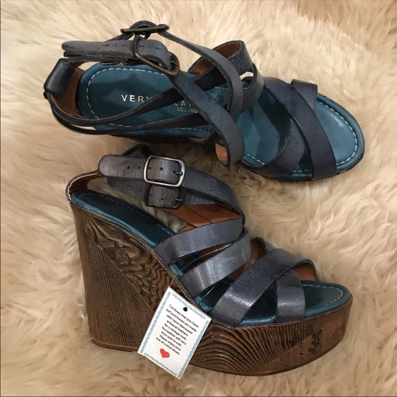 Very Volatile Shoes - Very Volatile Blue Leather Wedge